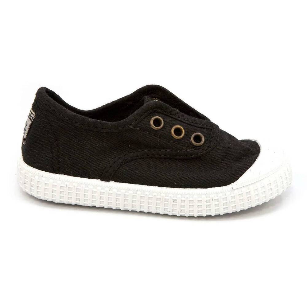 NEW VICTORIA boy's 1915 inglesa slip-on canvas shoes in negro
